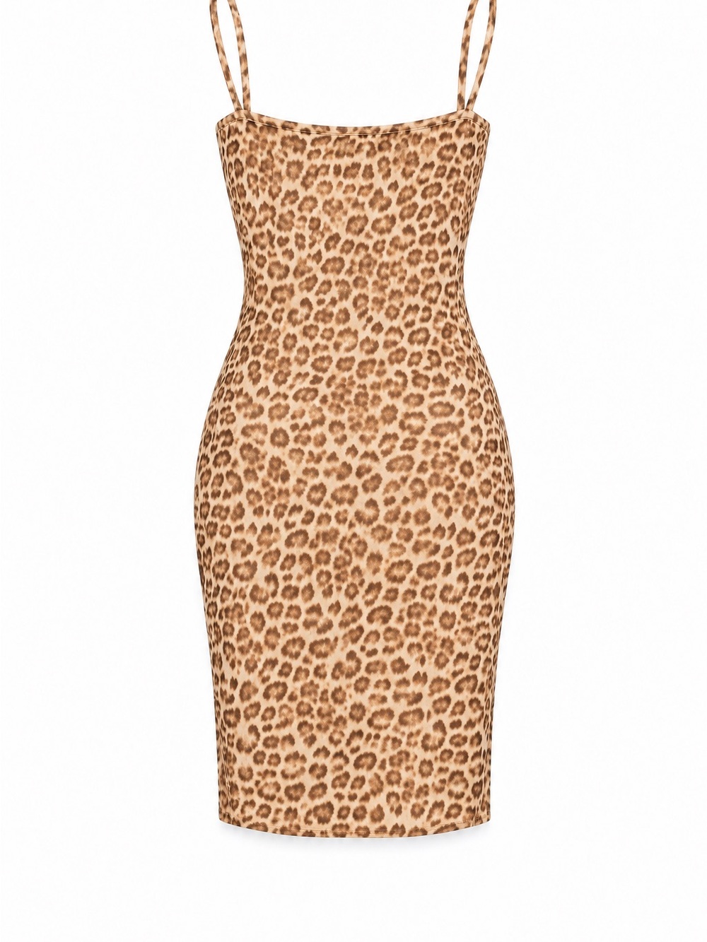 See You Monday Leopard-Print Slip Mini Dress — Tan & Brown